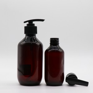PET/PCR-PET Hand Washing Bottle Amber Plastic Shampoo Liquid Shower Bottle