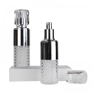 PL27 Diamond Luxurious Shiny Silver Custom Color Lotion Pump Bottle