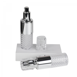 Diamond Luxurious Shiny Silver Custom Color Lotion Pump Bottle