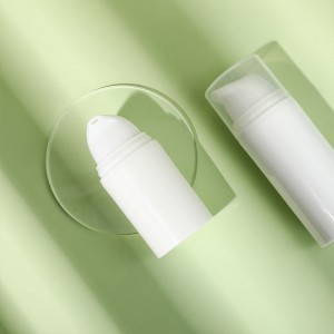 PA26 ဗလာထုပ်ပိုးမှု ပလပ်စတစ်ဆေးရည် အလှကုန်ကွန်တိန်နာ လေမဲ့စုပ်ပုလင်း