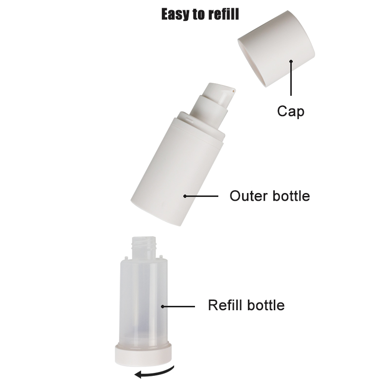 refillable airless pump bottle